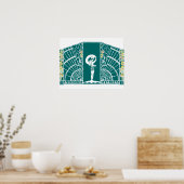 SEASIDE DECO in Turquoise en Yellow Poster (Keuken)