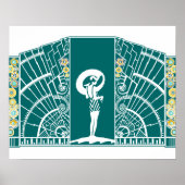 SEASIDE DECO in Turquoise en Yellow Poster (Voorkant)