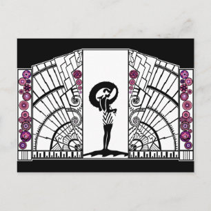 Seaside Deco in White en Pink Briefkaart