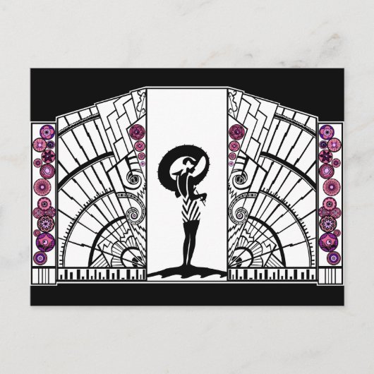 Seaside Deco in White en Pink Briefkaart (Voorkant)