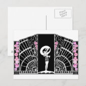 Seaside Deco in zwart en roze Briefkaart (Voorkant / Achterkant)