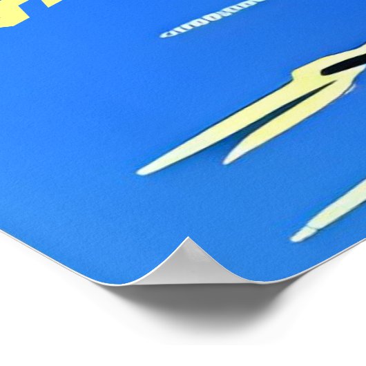 Seaside Dreams. Meisje met Chinees pet. bewerkbaar Poster (Hoek)