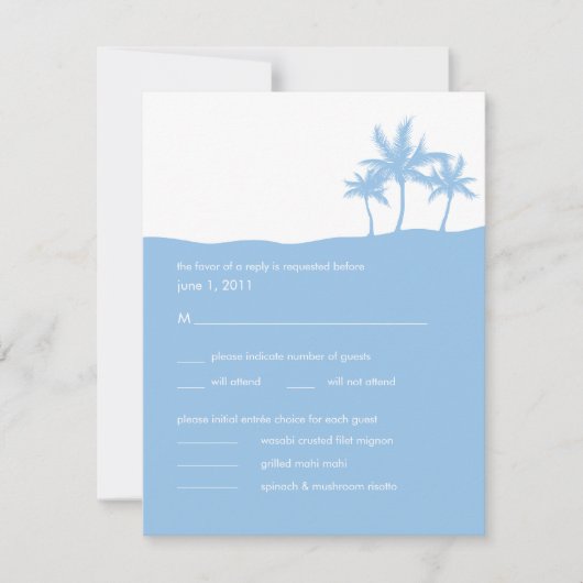 Seaside Dreams Wedding RSVP Card (Voorkant)