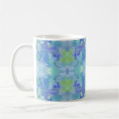 Seaside Floral Waterverf Abstract Herhaal Patroon Koffiemok (Links)