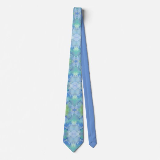 Seaside Floral Waterverf Abstract Herhaal Patroon Stropdas (Voorkant)