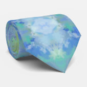 Seaside Floral Waterverf Abstract Herhaal Patroon Stropdas (Opgerold)