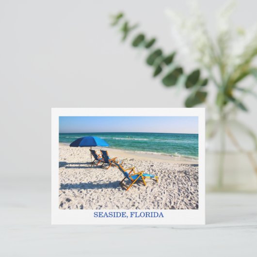 Seaside Florida Blue Beach Chairs Briefkaart (Staand voorkant)