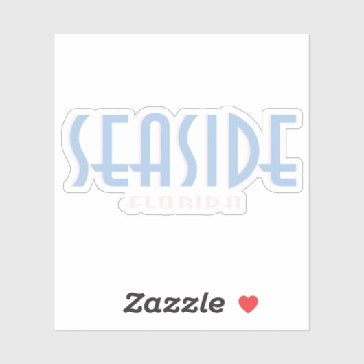 Seaside Florida Deco Typografie Sticker (Vel)