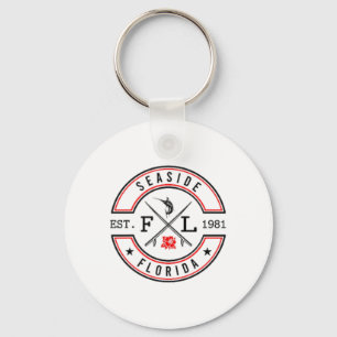 Seaside Florida Fl Retro Surfer Strand Voor en Ck Sleutelhanger