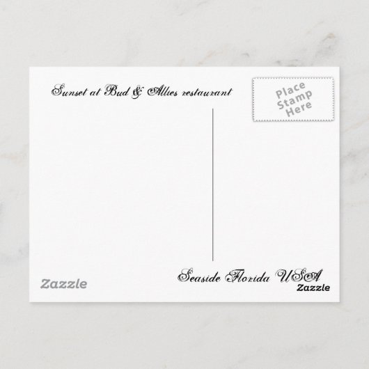 Seaside Florida Sunset Briefkaart (Achterkant)