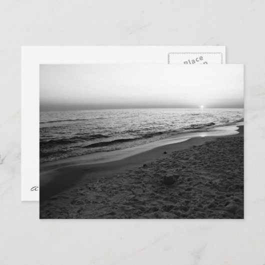 Seaside Florida zonsondergang zwart-wit briefkaart (Voorkant / Achterkant)