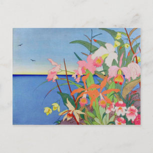 Seaside Flowers Japan Woodblock Art Ukiyo-E Briefkaart