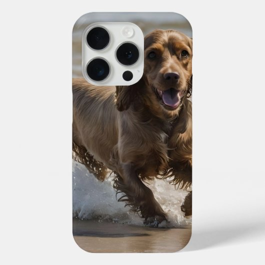 Seaside Fun: Cocker Spaniel bij Play in the Ocean Case-Mate iPhone Case (Achterkant)