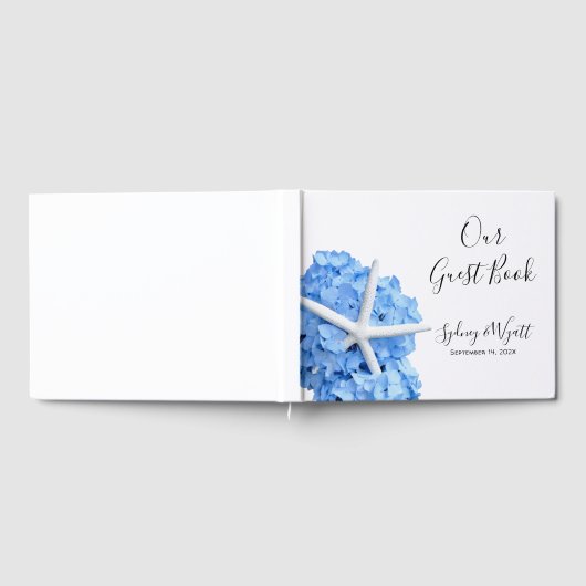 Seaside Garden Blue Guest Book Starfish Gastenboek (Volledig)