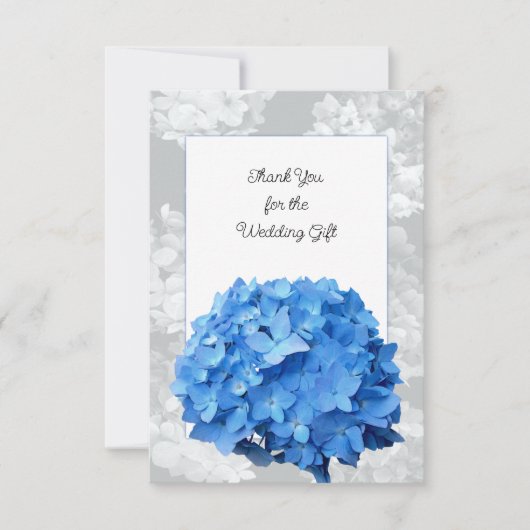 Seaside Garden Blue Hydrangea Flat Dank je wel Bedankkaart (Voorkant)