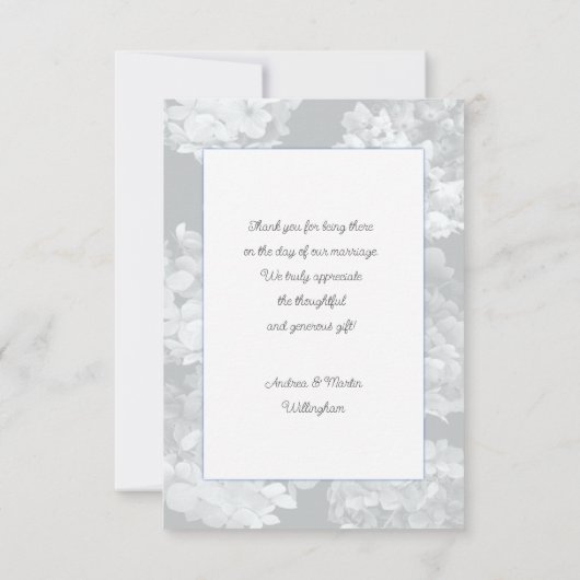 Seaside Garden Blue Hydrangea Flat Dank je wel Bedankkaart (Achterkant)