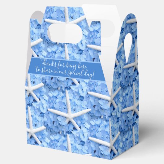 Seaside Garden Blue Hydrangeas Starfish Hartelijk Bedankdoosjes (Geopend)