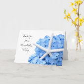 Seaside Garden Blue Passen getrouwd Bedankt Kaart (Gele Bloem)