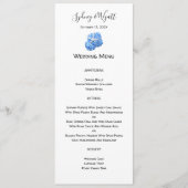 Seaside Garden Blue Tall Wedding Menu Sjabloon Kaart (Voorkant)