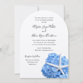 Seaside Garden Blue Wedding Arch Uitnodigingen (Voorkant)