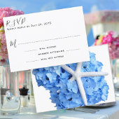 Seaside Garden Blue Wedding Response Kaart