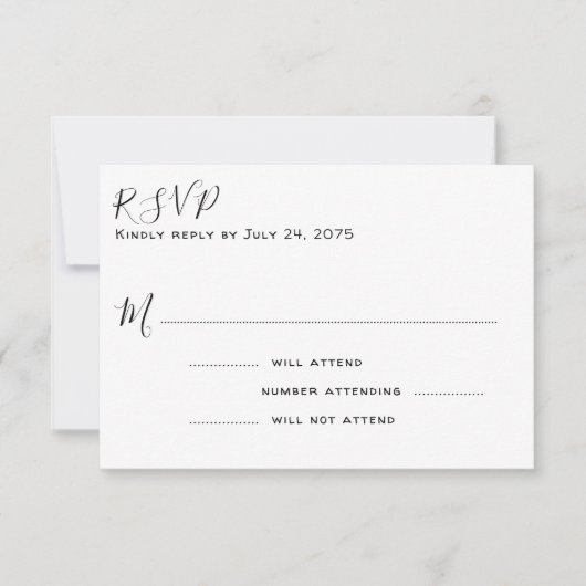 Seaside Garden Blue Wedding Response Kaart (Voorkant)