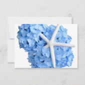 Seaside Garden Blue Wedding Response Kaart (Achterkant)