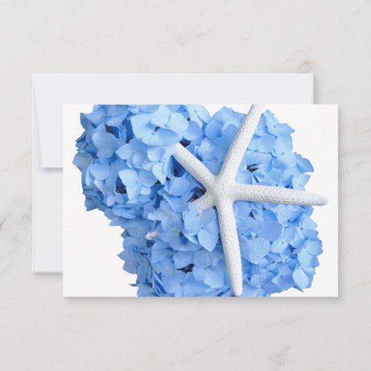 Seaside Garden Blue Wedding Response Kaart (Achterkant)