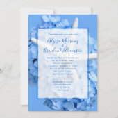 Seaside Garden Couple Nodigt Blauwe Huwelijk uit Kaart (Voorkant)