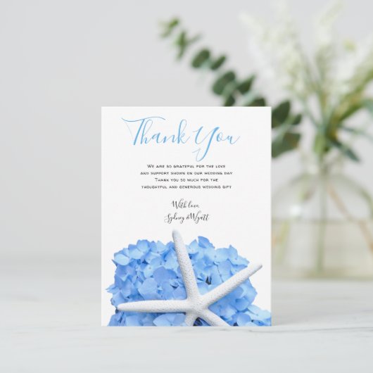 Seaside Garden Flat Pas getrouwd Weddenschap Bedan Bedankkaart (Staand voorkant)