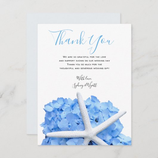 Seaside Garden Flat Pas getrouwd Weddenschap Bedan Bedankkaart (Voorkant / Achterkant)