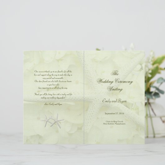 Seaside Garden Folded Starfish Programme Sjabloon (Staand voorkant)