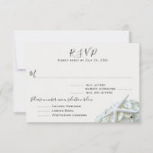 Seaside Garden Guest Count Menu Entrées RSVP-kaart (Voorkant)