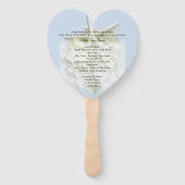 Seaside Garden Heart-Shaped Wedding Fan Programme Handwaaier (Achterkant)