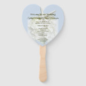 Seaside Garden Heart-Shaped Wedding Fan Programme Handwaaier (Voorkant)