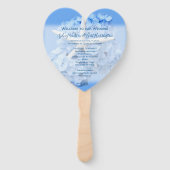 Seaside Garden Heart-Shaped Wedding Fan Programme Handwaaier (Voorkant)