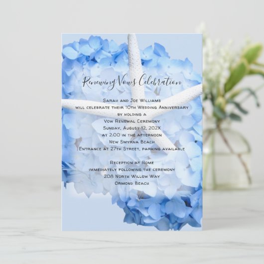 Seaside Garden Renewing Vows Marriage Ceremony Kaart (Staand voorkant)