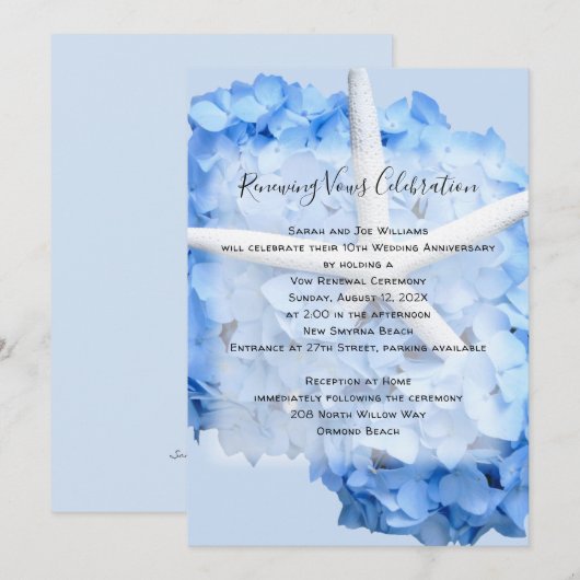 Seaside Garden Renewing Vows Marriage Ceremony Kaart (Voorkant / Achterkant)