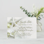 Seaside Garden Save the Date Wedding Announding (Staand voorkant)