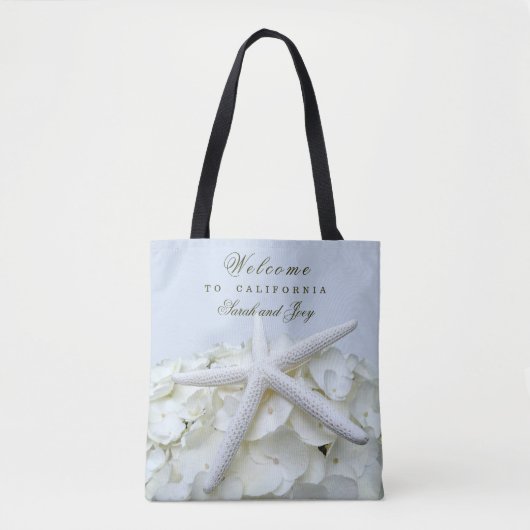 Seaside Garden Starfish Beach Weddenschap Welkomst Tote Bag (Voorkant)