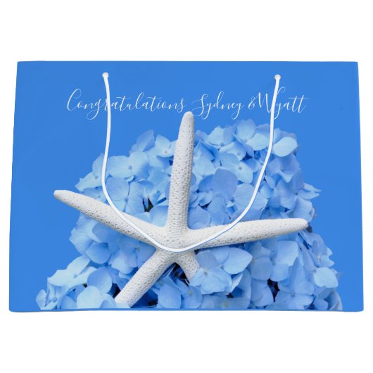 Seaside Garden Starfish Wedding Gefeliciteerd Groot Cadeauzakje (Voorkant)