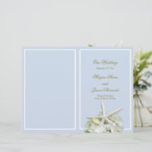 Seaside Garden Starfish Wedding Program Hoesje (Staand voorkant)