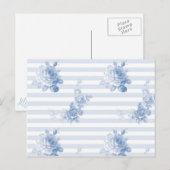 "Seaside Garden Stripe" briefkaarten in bosbes (Voorkant / Achterkant)