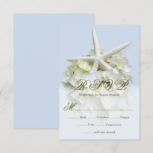 Seaside Garden Wedding 5 keuze menu RSVP (Voorkant / Achterkant)