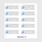 Seaside Garden Wedding Individual Mailing Adres Sticker (Vel)