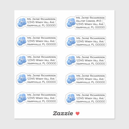 Seaside Garden Wedding Individual Mailing Adres Sticker (Vel)