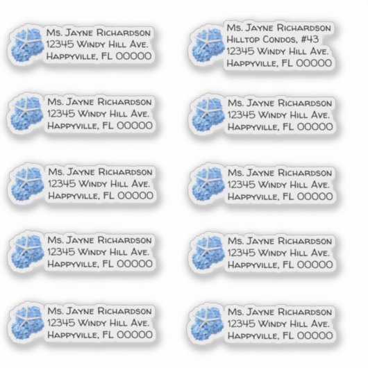 Seaside Garden Wedding Individual Mailing Adres Sticker (Voorkant)