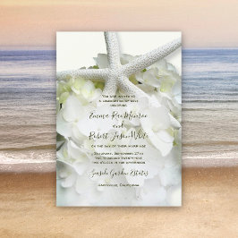 Seaside Garden White Elegant Beach Wedding Kaart