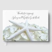 Seaside Garden White Starfish and Floral Gastenboek (Voorkant)