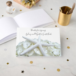 Seaside Garden White Starfish and Floral Gastenboek